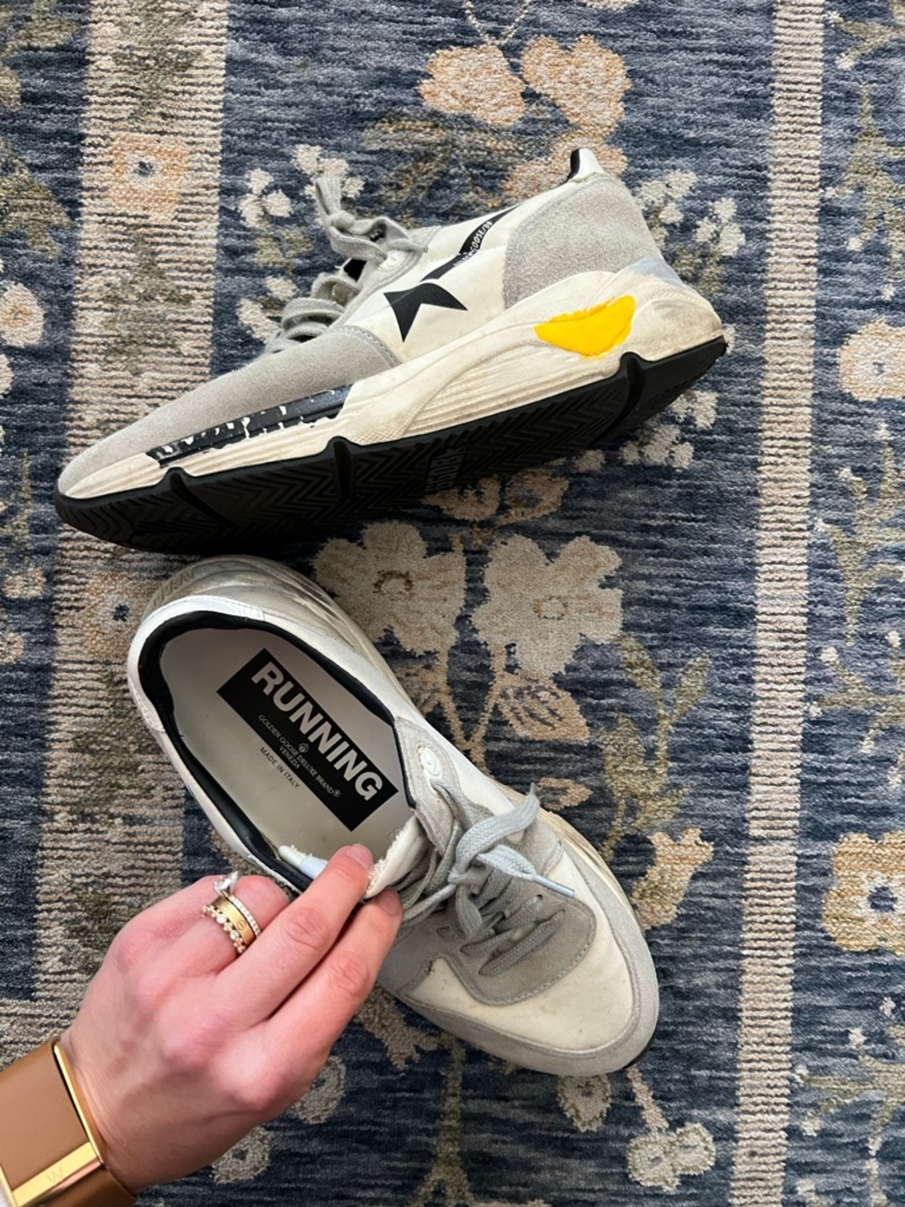 Golden Goose Grey Running Sole Sneakers - Picture 2 of 8